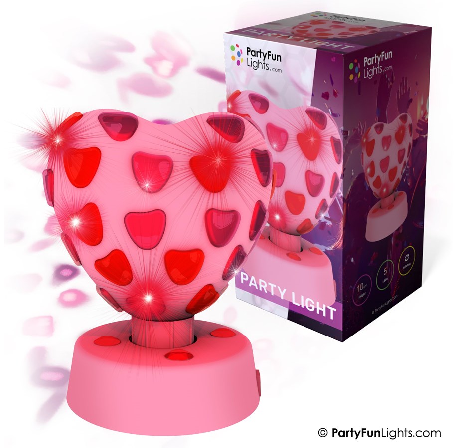 musikinstrument - Party Funlight Hjerte disko lampe Ø:15.5cm - 605202