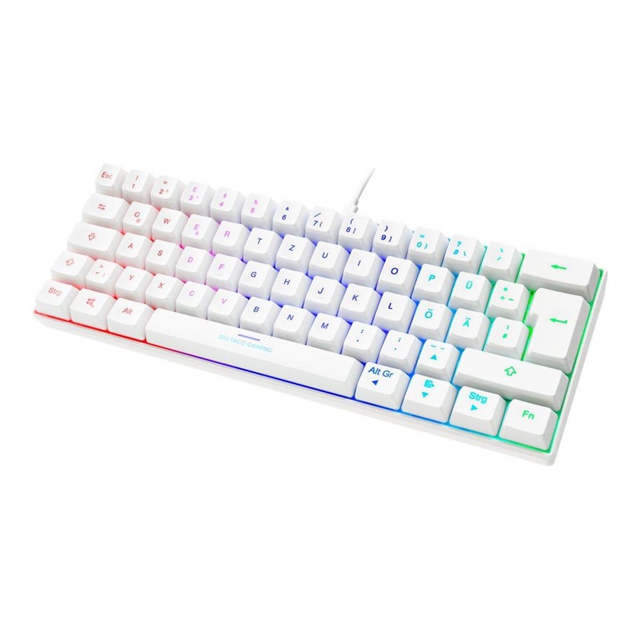 Tangentbord - Deltaco GAMING GAM-075 - keyboard - QWERTZ - German - white Input Device - Gaming Tangentbord - Tysk - Vit - GAM-075-W-DE
