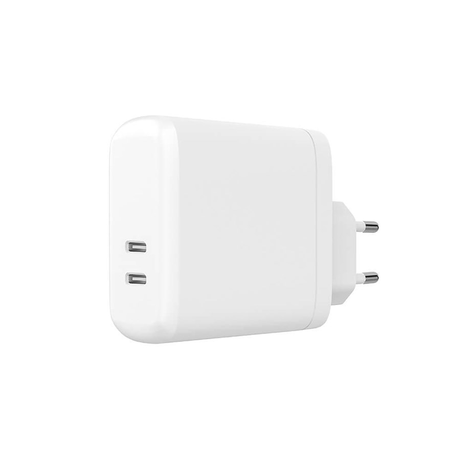Mobile - Adapters & Chargers - GEAR Charger 220V 2xUSB-C PD 60W - White - 665128