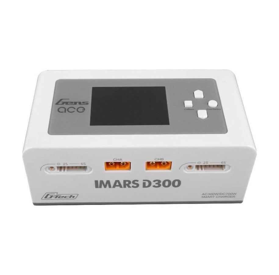 Fjärrstyrt - Gens ace &Tattu IMARS D300 G-Tech Channel AC/DC 300W/700W RC Battery Charger-EU White - GEA300WD300-EW