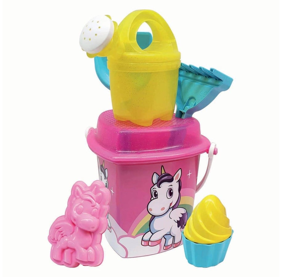 Utomhuslek - Androni Bucket Beach Set Unicorn 8pcs. - 1340-0UNI