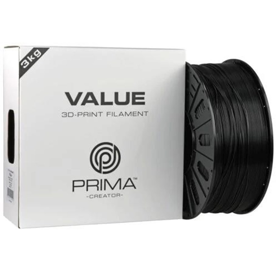 Filament/Harts - 3D-skrivare - Prima Value PLA+ - Black - PV24-PLA-175-3000-BK