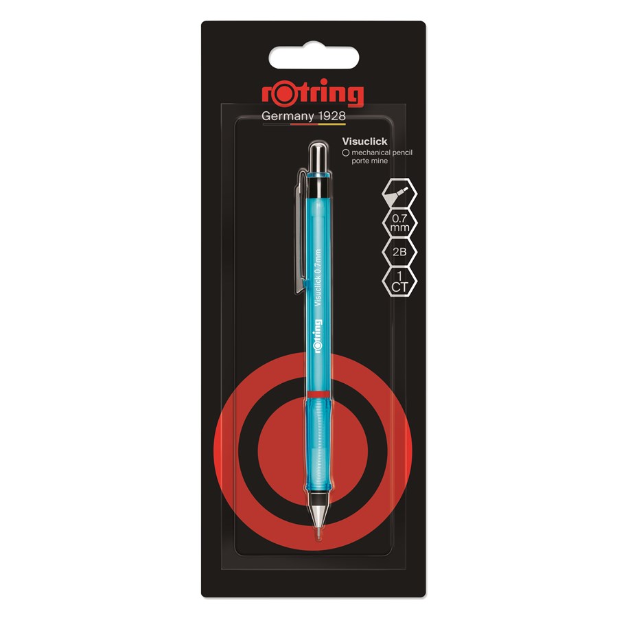 Skriv- och ritverktyg - Rotring Visuclick Mechanical Pencil | 2B Lead 0.7 mm | Blue Barrel - 2221237