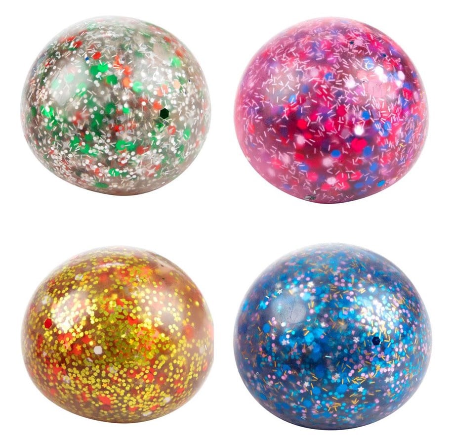 Leksaker - Toi-Toys Fun Squeeze Ball Night Filled with Glitter Gel 6cm - 35105Z
