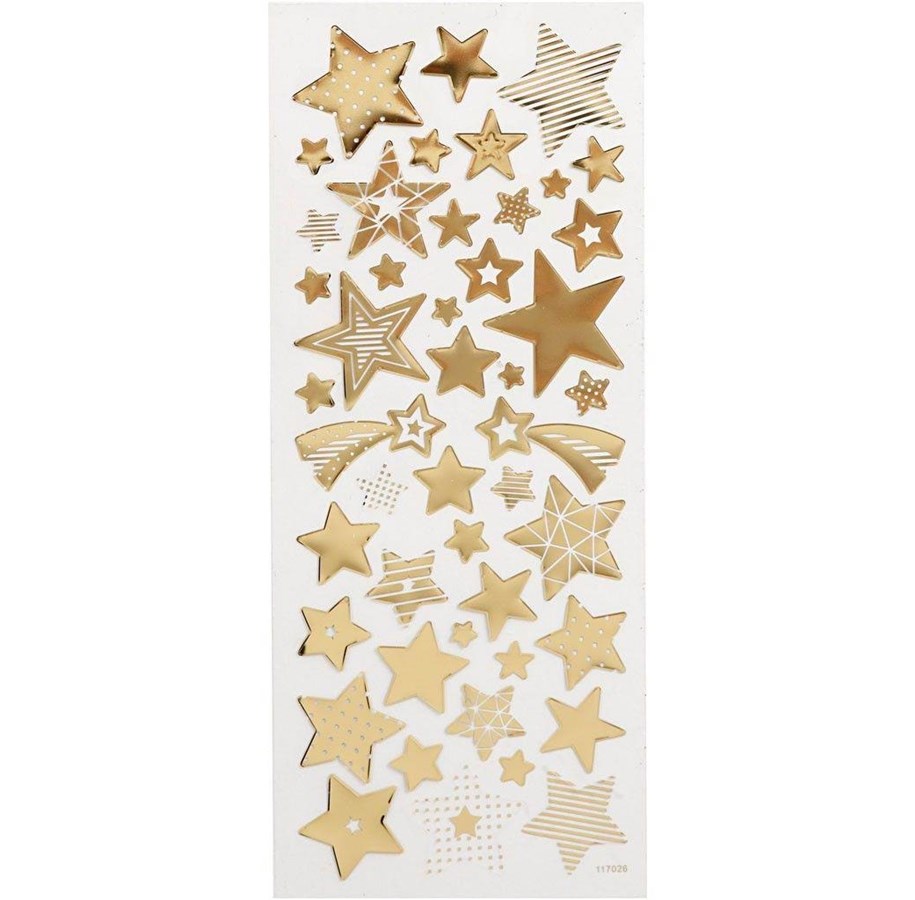 Hobby Tillbehör - Creativ Company - Stickers Gold Stars 1 Sheet - 29152