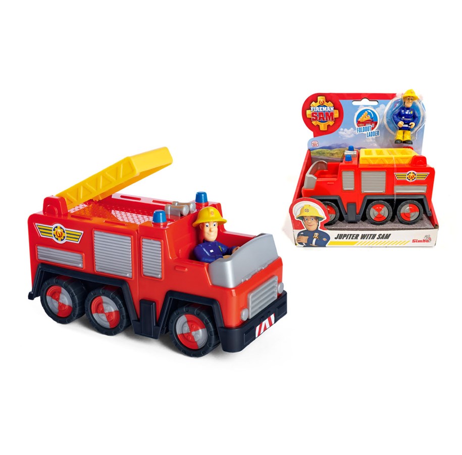 Dockor & Tillbehör - Simba Brandman Sam Jupiter Brandbil med Figur - 109252505SDN
