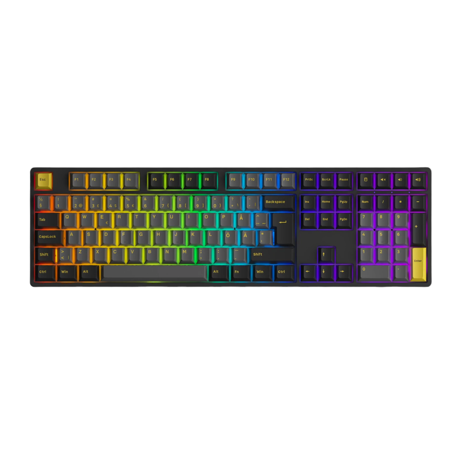 Tangentbord - Akkogear 5108B Black/Gold - V3 Yellow Pro Switch - Gaming Tangentbord - Universal - Svart - 6925758630092
