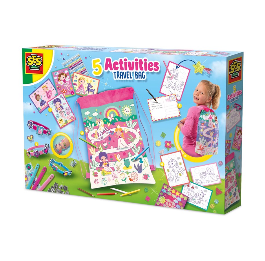 Kreativa spel - SES Creative 5 Activities Travel Bag - S02401
