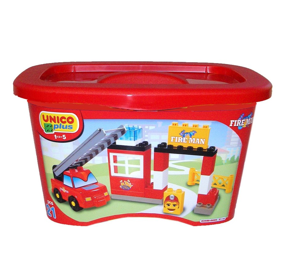 Byggset - Unico - Fire Brigade in Box 40pcs - 8548