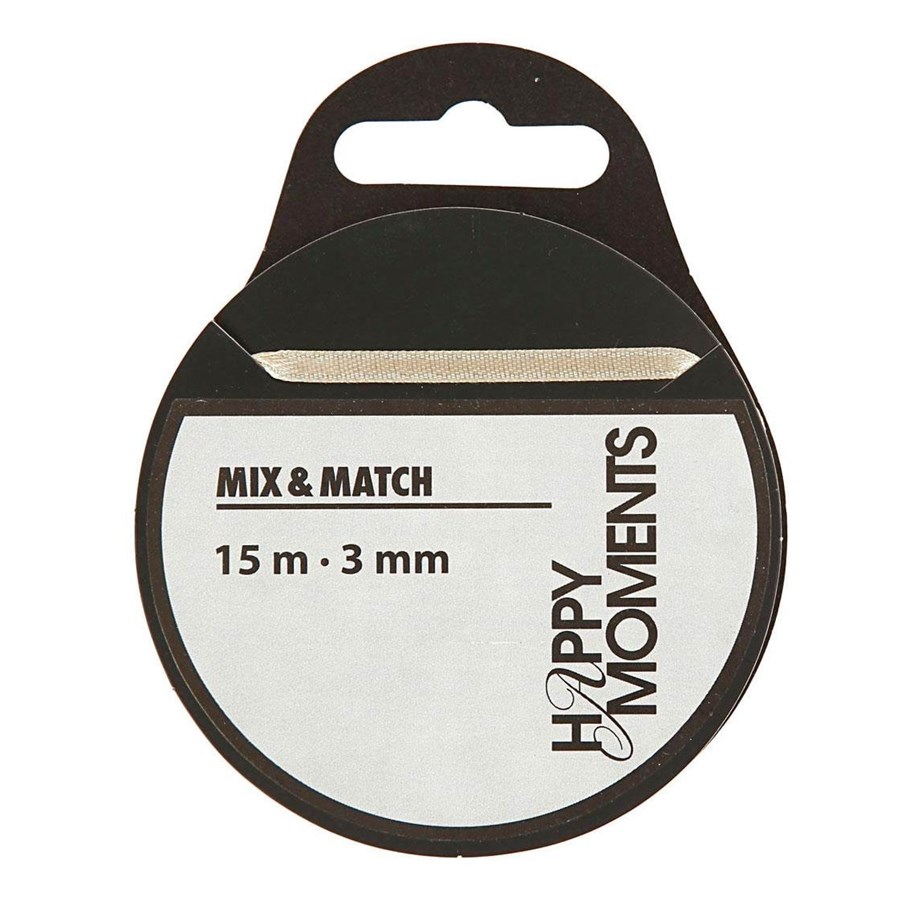 Hobby Tillbehör - Creativ Company - Satin ribbon Off-white 15m - 513661