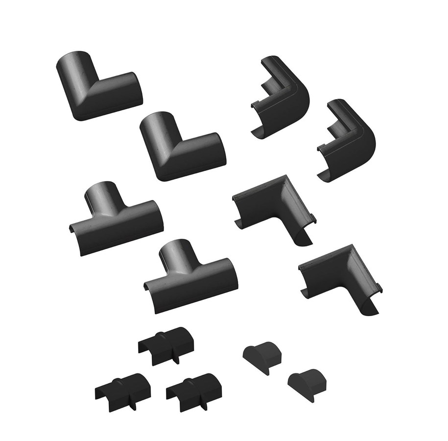 Kabel sleeve - D-LINE Accessory Kit 20x10 Clip-Over Design Black - CLOAP2010B