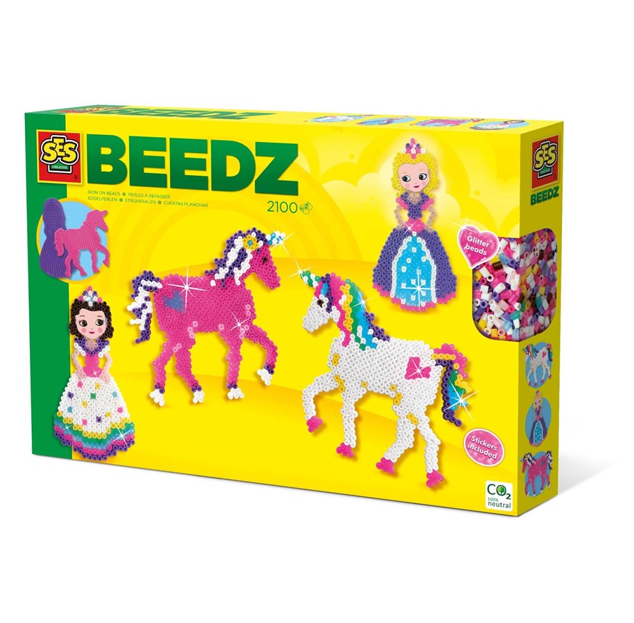 Kreativa spel - SES Creative Beedz Iron-on beads - Unicorns and princesses - 06216