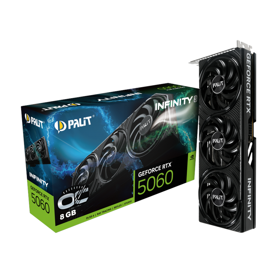 Grafikkort - Palit GeForce RTX 5060 Infinity 3 OC - 8GB GDDR7 RAM - Grafikkort - NE75060T19P1-GB2063S