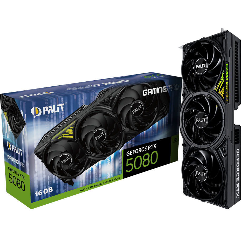 Grafikkort - Palit GeForce RTX 5080 GamingPro V1 - 16GB GDDR7 RAM - Grafikkort - NE75080019T2-GB2031Y
