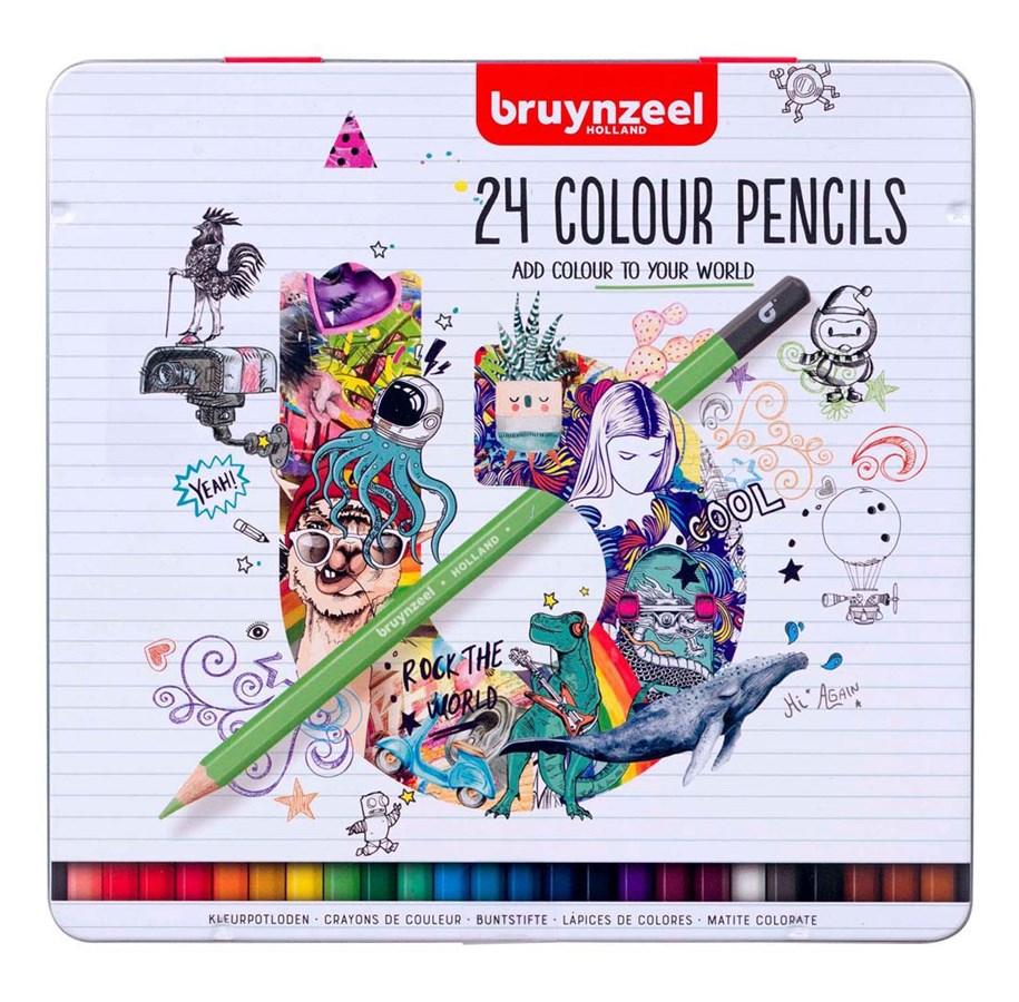 Kreativa spel - Bruynzeel Colored Pencils Tin 24 Colors - 60212224