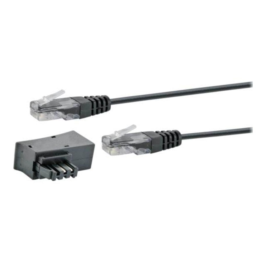 Nätverkskabel - Schwaiger TAE/DSL Adapter With Modem Cable - phone cable kit - 3 m - Svart - 3m - TAL6731533