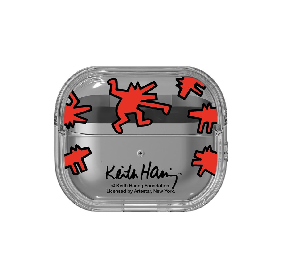 Mobile - Covers & Cases - Samsung Galaxy Buds3 / Buds3 Pro - Keith Haring Slickback Clear Case - Red - GP-FPR630SBARW