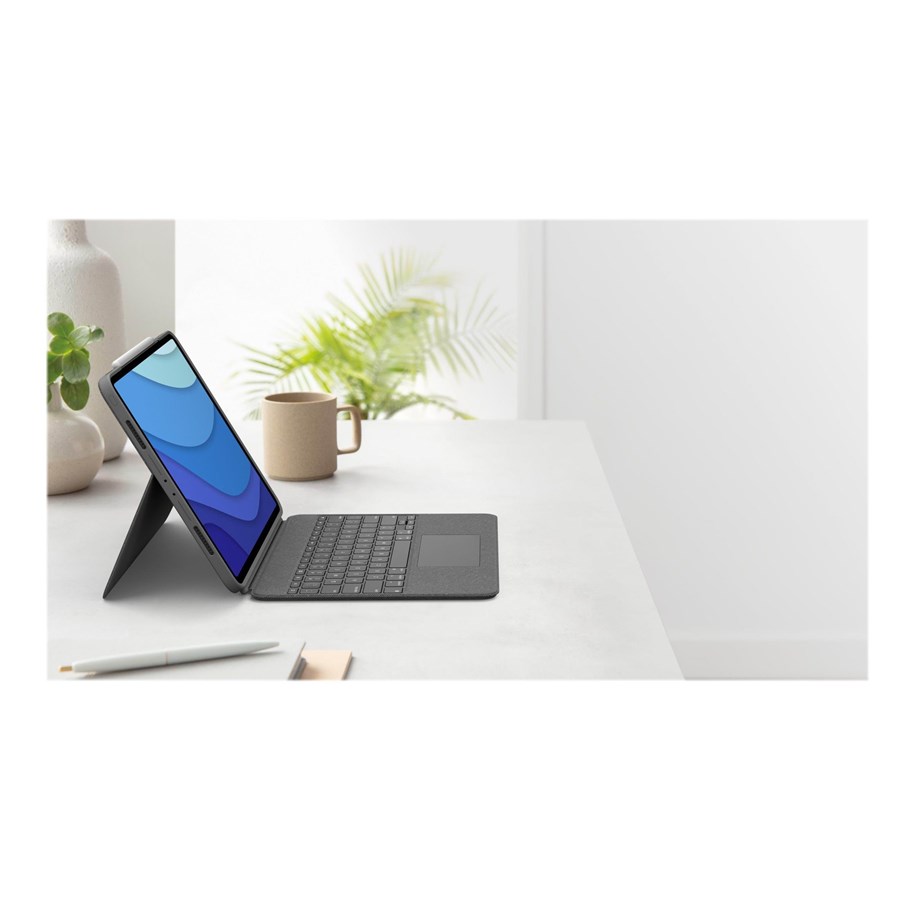 Tangentbord - Logitech Combo Touch - keyboard and folio case - with trackpad - QWERTZ - Swiss - oxford grey Input Device - Tastatur & Folio set - Schweizisk - Grå - 920-010209