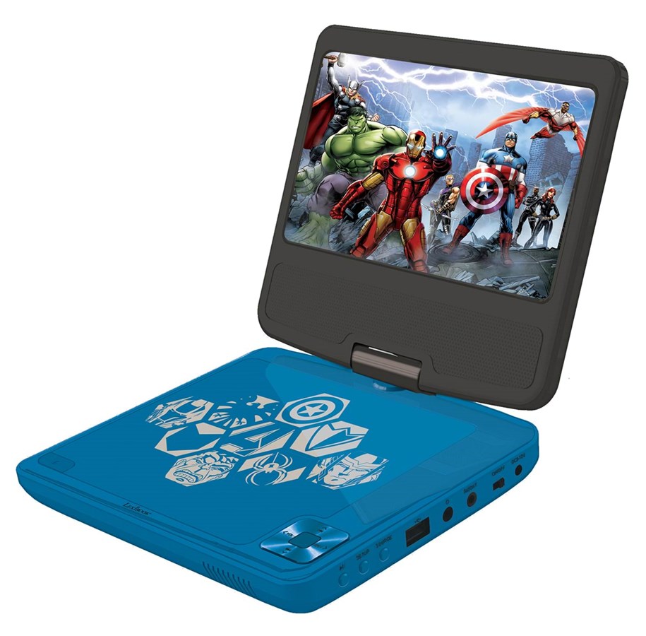 musikinstrument - Lexibook Avengers bärbar DVD-spelare 7 roterande skärm med USB-port och hörlurar - DVDP6AV