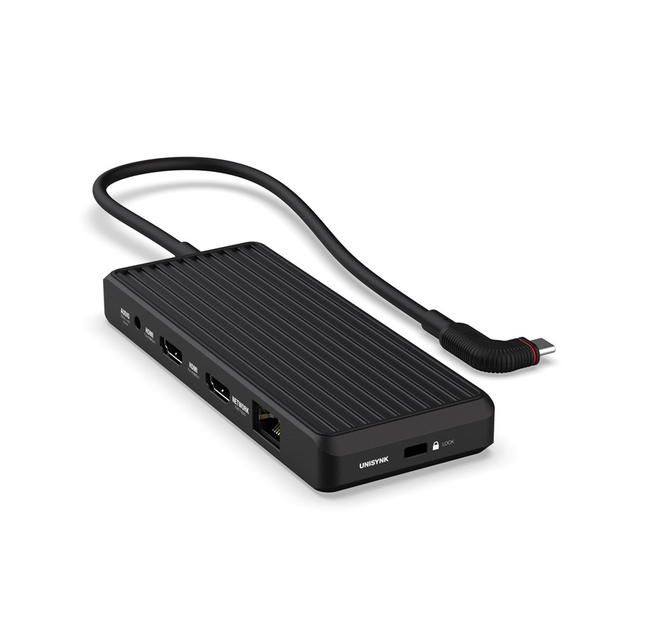 Dockning - Unisynk 10 Port USB-C Hub 4K 60Hz 100W - Black - 10351