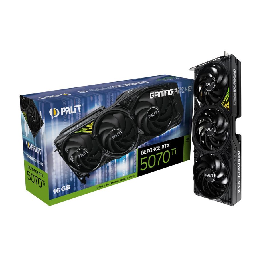 Grafikkort - Palit GeForce RTX 5070 Ti GamingPro-S OC - 16GB GDDR7 RAM - Grafikkort - NE7507TS19T2-GB2031U