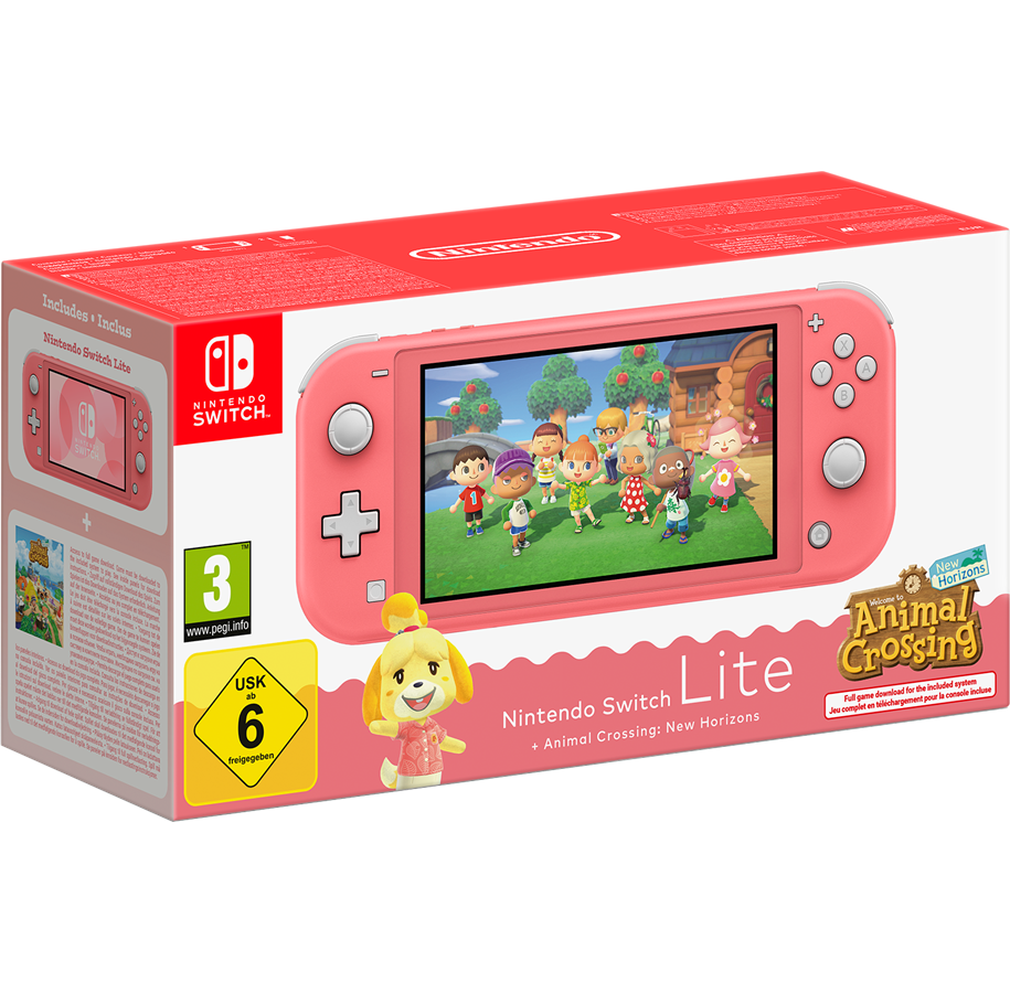 Spelkonsol - Nintendo Switch Lite - Coral inc. Animal Crossing - 0045496546120