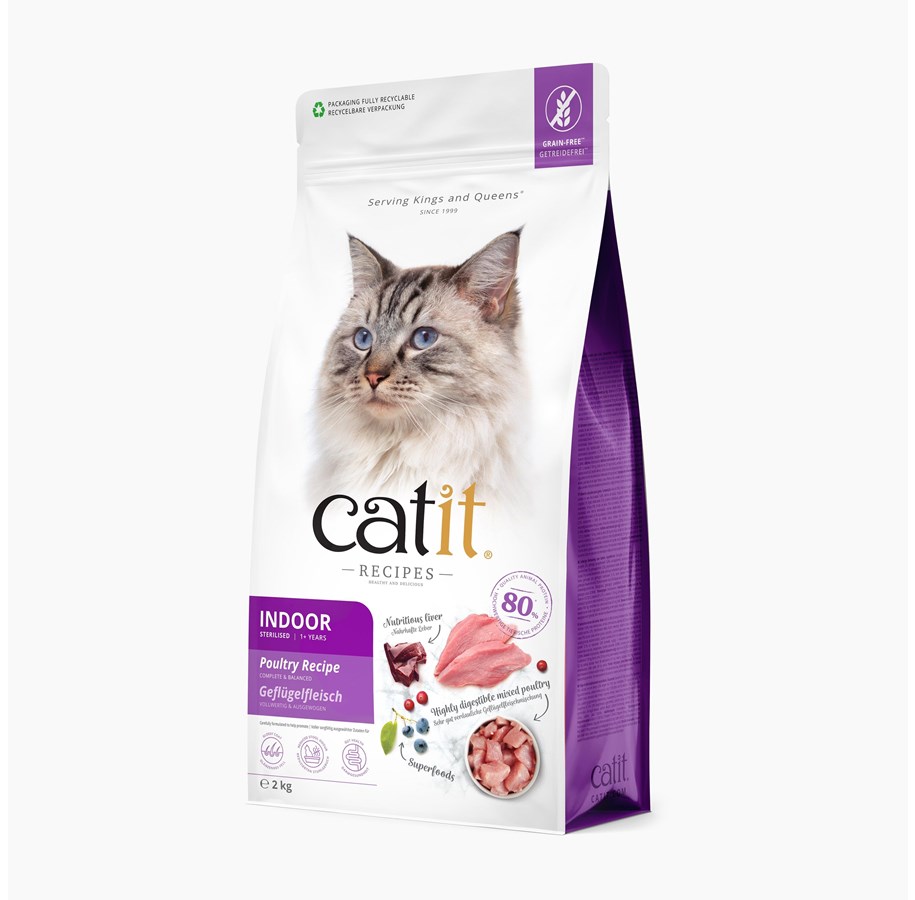 Katter - Catit - Recipes Premium Dry Food for Cats - Adult Indoor - 2kg - 44514