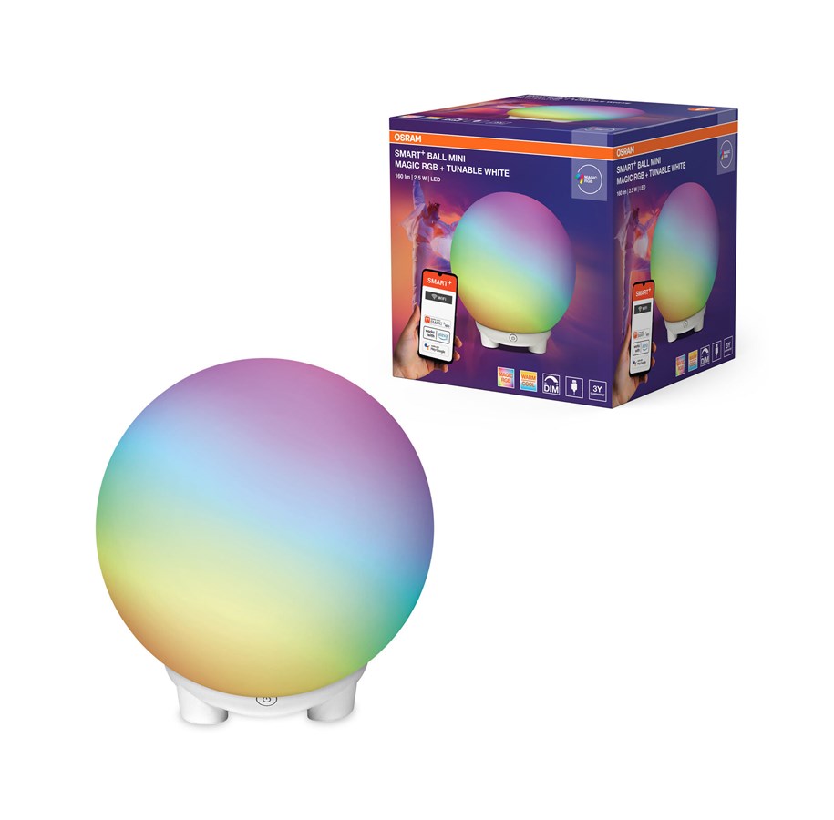 Smarta Hem - Osram  SMART+ Ball Light 160lm 2.5W RGB+822-865 Ø130 white WiFi - 4099854475825
