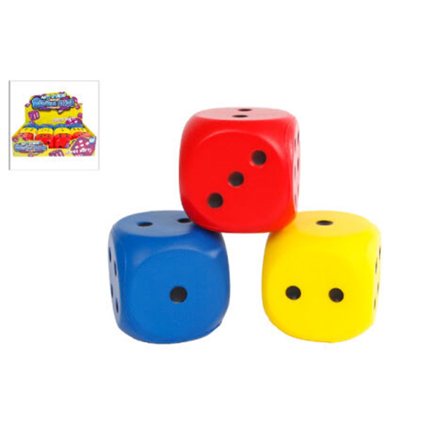 Små presenter till barn - Pocket Money Soft Dice 6x6x6cm - assorted - 700034