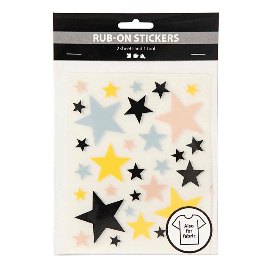 Konst- och hantverksmaterial - Creativ Company - Rub-On Stickers Stars 2 Sheets - 283963