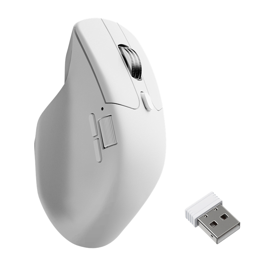 Mus - Keychron M6 Light 86g Trådlös 8K – Vertikal mus – Optisk – 6 knappar – Vit - Ergonomisk mus - Optic - 6 knappar - Vit - M6-A24