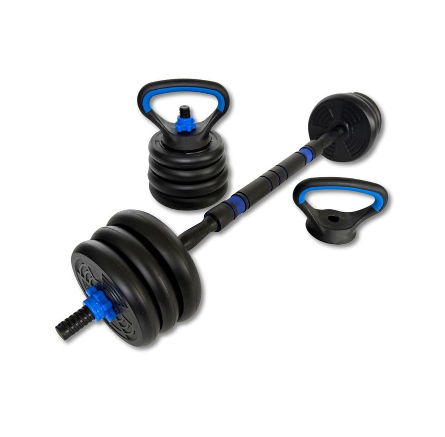 Sport & Fitness - ASG 20 kg. Vægtsæt m. Runde skiver - Sort/Blå - ASG4460BLACK