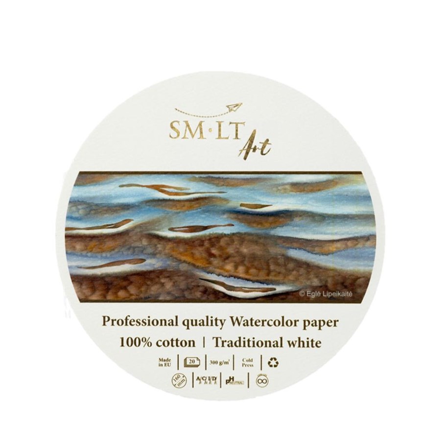 Block och Anteckningsböcker - SMLT Watercolor pad PRO ø16cm 300 g 100% cotton - SM200-RUND