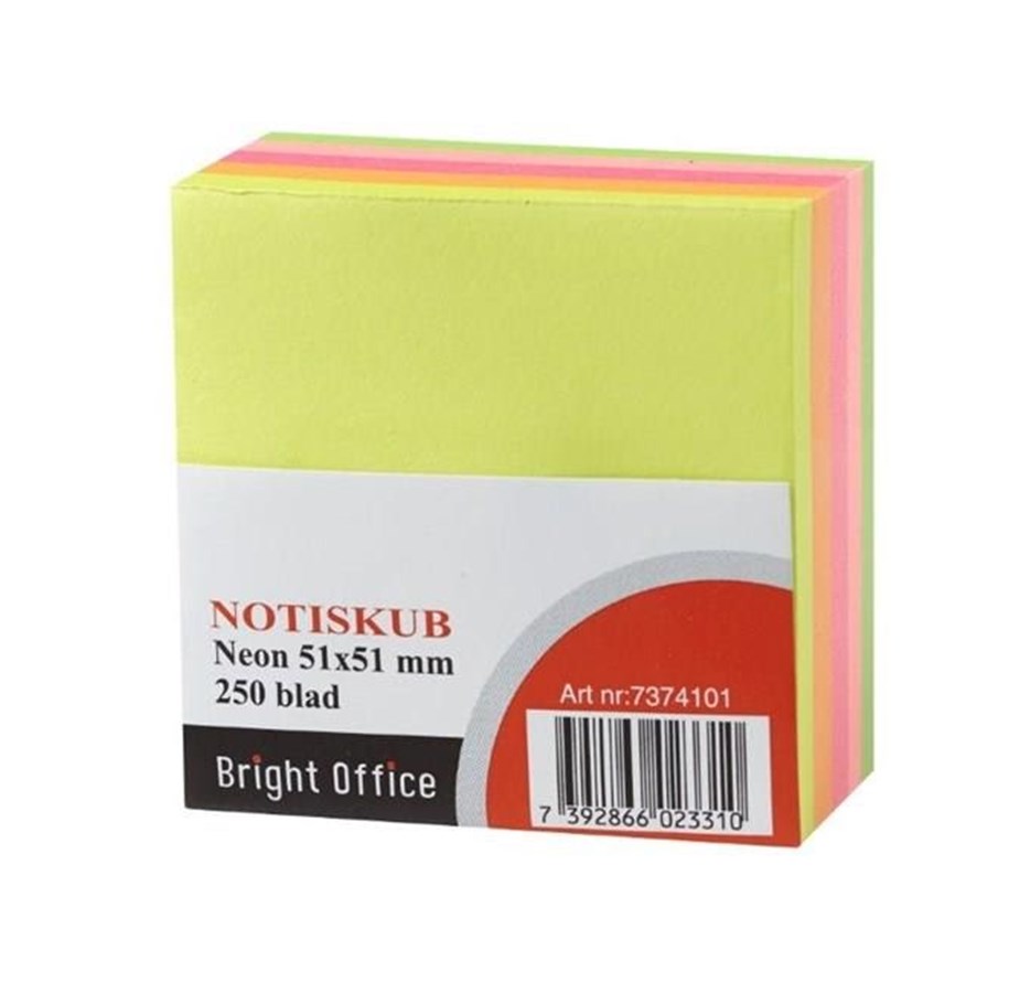 Papper, Fotopapper & Etiketter - BRIGHTOFFICE Sticknotes 51*51 250 sheets neon colored - 7374101