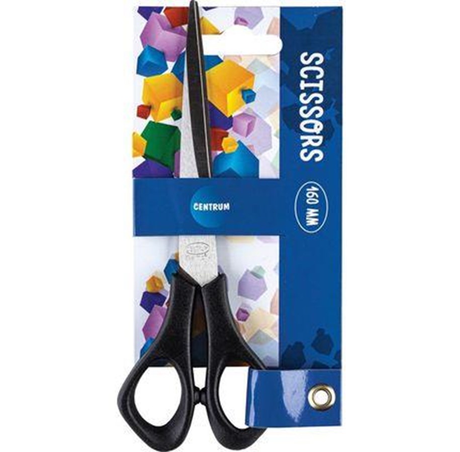 Hobby Tillbehör - CENTRUM Scissors 16cm. Black handle. On blister card - 80181