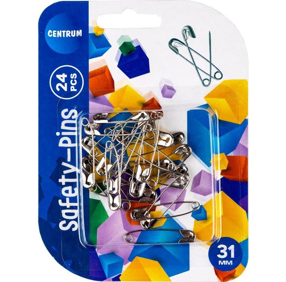 Hobby Tillbehör - CENTRUM Safety pin. Cards etc. 24 pcs. 31mm. - 80929