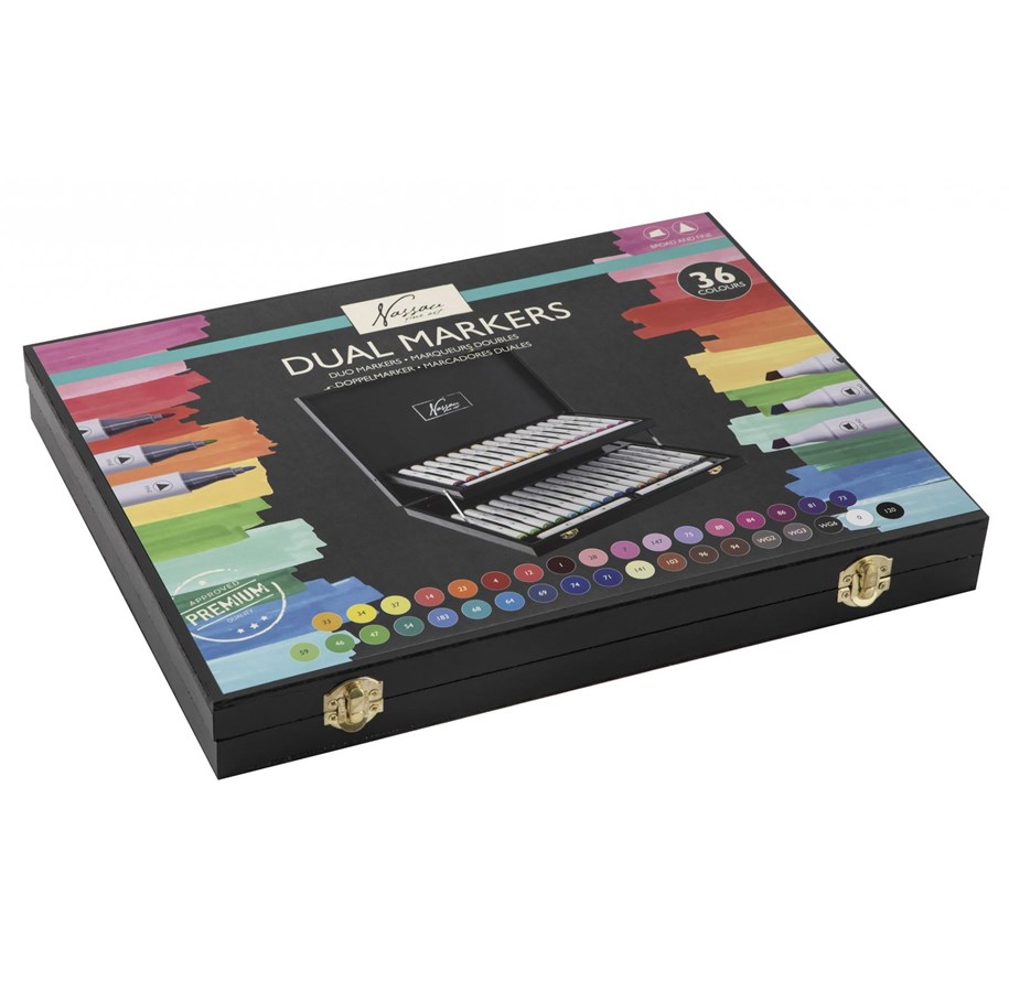Hobby Tillbehör - Creative Craft Group Thick/thin markers - wooden box - AR0115/22GE
