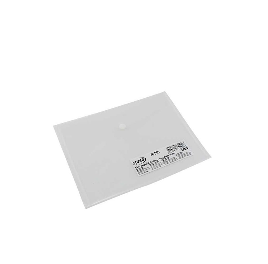 Fickor, Omslag & Register - SPREE Envelope C5 plastic.12 pcs. clear. WHITE - 76150