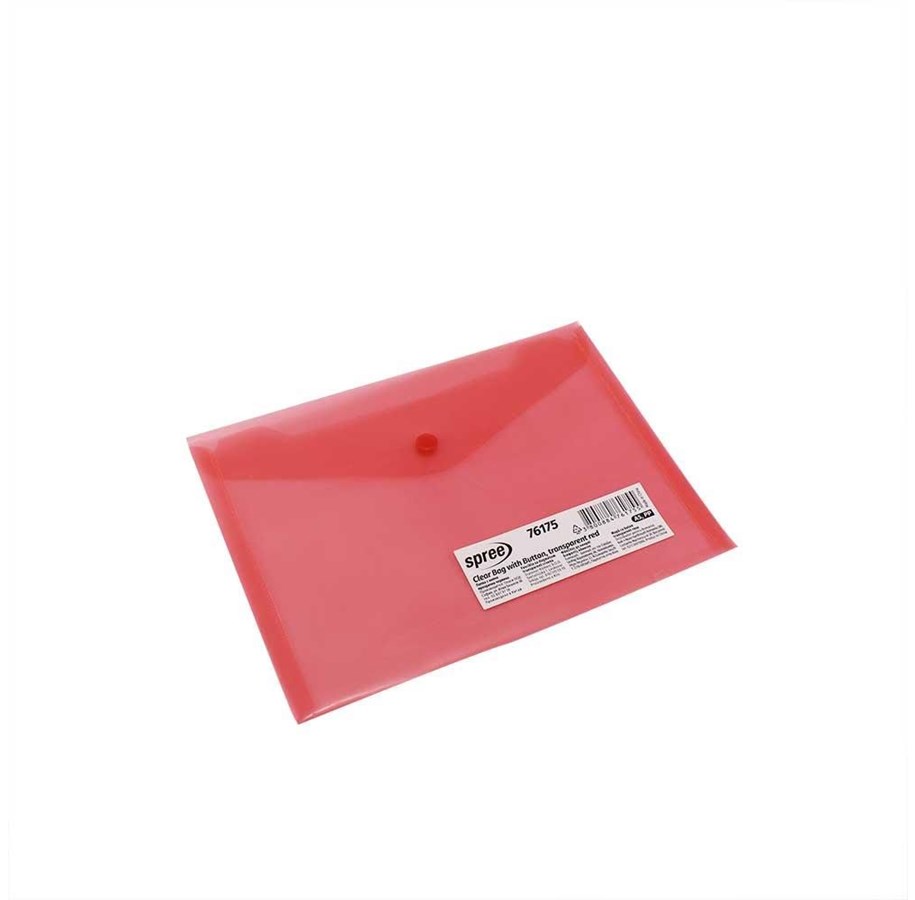 Fickor, Omslag & Register - SPREE Envelope C5 plastic.12 pcs. clear. RED - 76175