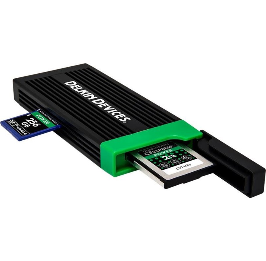 Flashram Reader & Adapter - Delkin Devices USB 3.2 CFexpress Type B & SD UHS-II Memory Card Reader - DDREADER-56