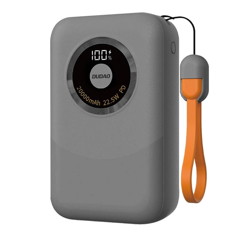PowerBank - Dudao Powerbank K21 Mini 10000mAh 22.5W USB-A / USB-C - gray - 10000 mAh - 6976625333417
