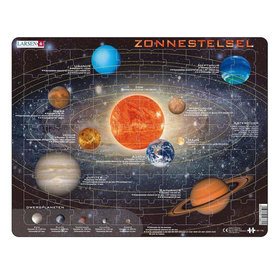 Pusselspel - Selecta Play Larsen Jigsaw Puzzle The Solar System 70 pcs. Golv - LA-SS1-NL