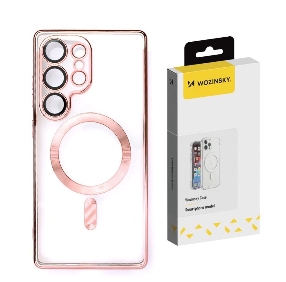 Mobile - Covers & Cases - Wozinsky Electroplated Case with Magsafe for Samsung Galaxy S25 Ultra - Pink - 5907769369827