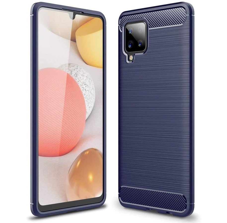 Mobile - Covers & Cases - Hurtel Carbon Case Flexible Cover TPU Case for Samsung Galaxy A42 5G Blue - 5907769323386