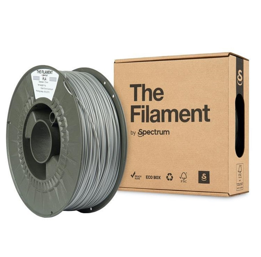 Filament/Harts - 3D-skrivare - Spectrum The Filament / PLA / Silver Aluminium / ⌀ 1.75 mm / 1 kg - TF-24006