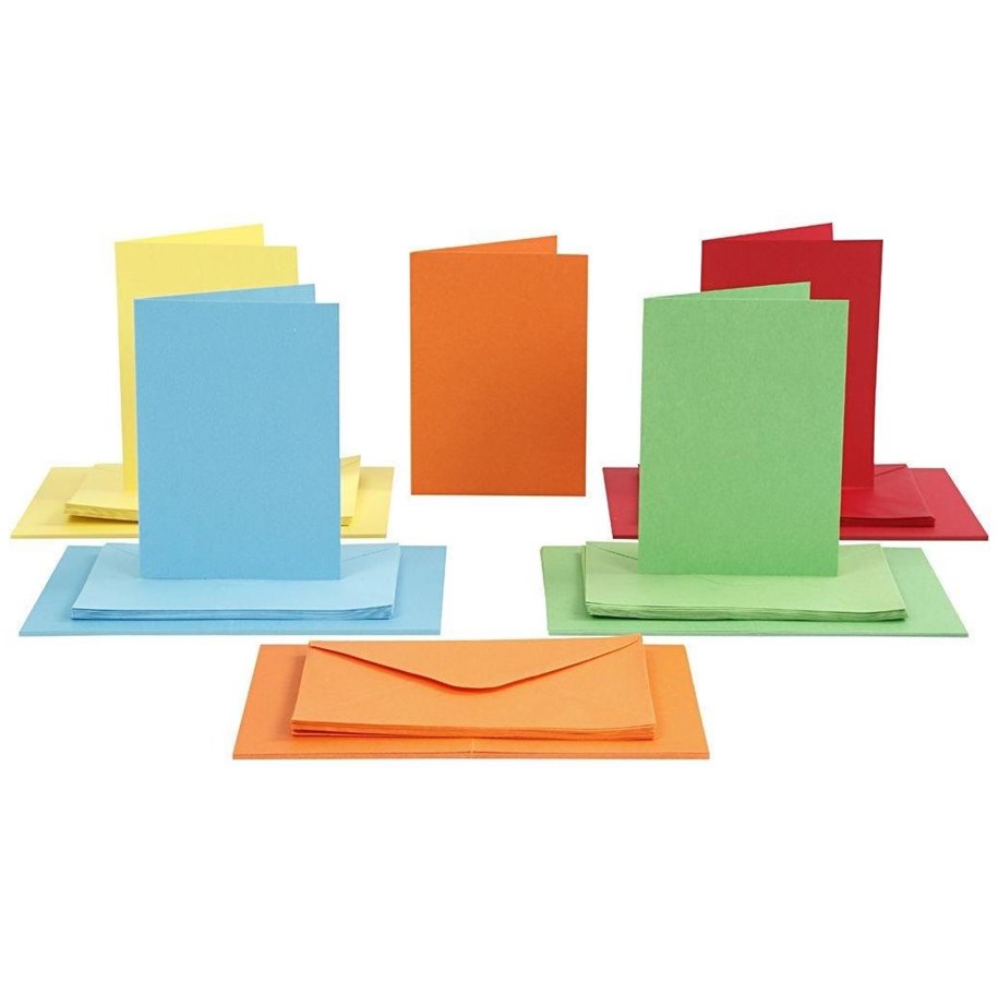 Kuvert &amp; fraktlådor - Creativ Company Cards and Envelopes Various Colors 50 Sets - 23107