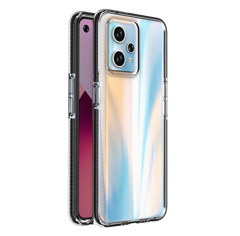 Mobile - Covers & Cases - Hurtel Spring Case for Realme 9 Pro+ / Realme 9 Silicone Cover with Frame Black - 9145576265130