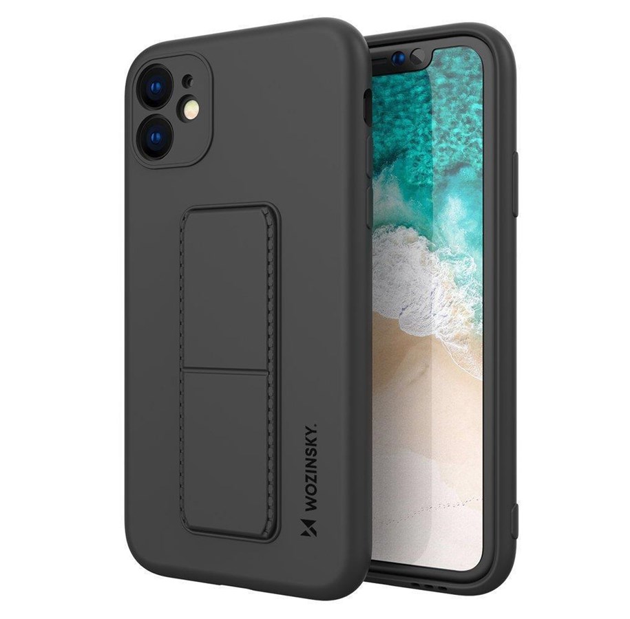Mobile - Covers & Cases - Wozinsky  Kickstand Case Silicone Case with Stand iPhone 12 Pro Black - 9111201940383