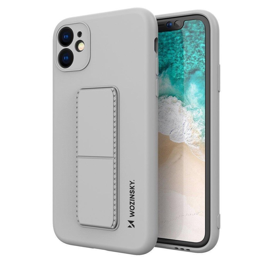 Mobile - Covers & Cases - Wozinsky  Kickstand Case Silicone Case with Stand iPhone 12 Pro Max Grey - 9111201940505