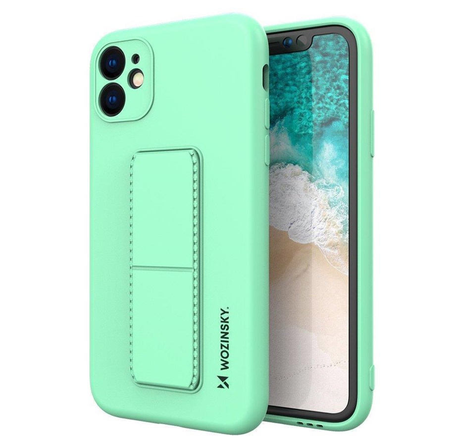 Mobile - Covers & Cases - Wozinsky Kickstand Case Silicone Case with Stand iPhone 12 Pro Max Mint - 9111201940567